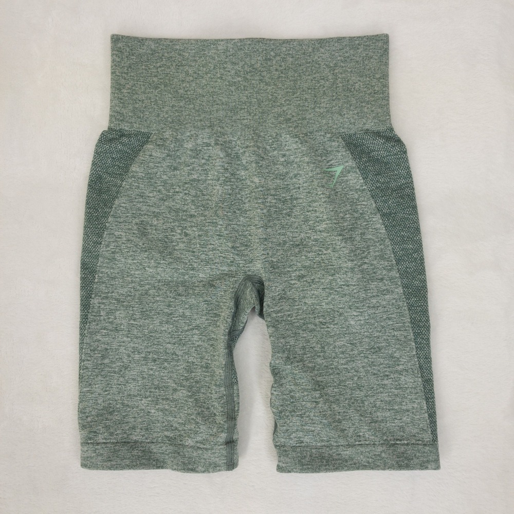 Gymshark Flex Cycling Shorts Womens XS Green Marl Gym Athletic Biker B1A4I